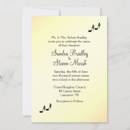 Convite De Casamento Amarelo Do Tema Do Violão