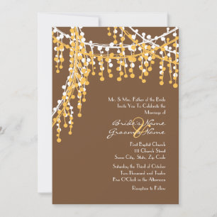 Convite de Casamento Amarelo e Marrom
