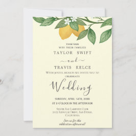 Convite de Casamento Amarelo Jardim de Limão