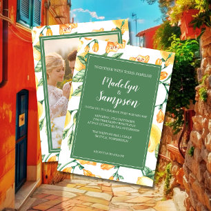 convite de casamento amarelo jardim limão aquarela