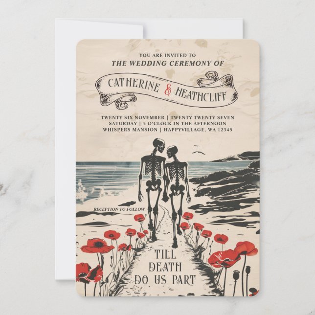 Convite de Casamento Amor Eterno pelo Mar (Frente)