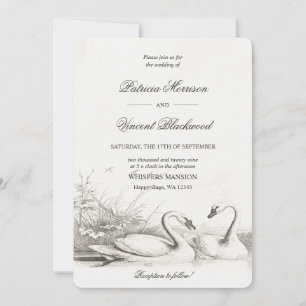 Convite de Casamento Amor Lago dos Cisnes
