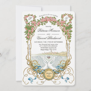 Convite de Casamento Amor Lago dos Cisnes