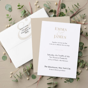 Convite de Casamento Ampersand Champanhe de Duas C