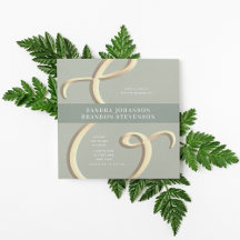 Convite de Casamento Ampersand Dourado Verde Salvi