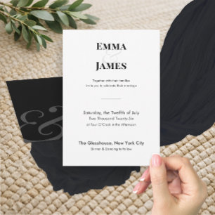 Convite de Casamento Ampersand Minimalista Códig