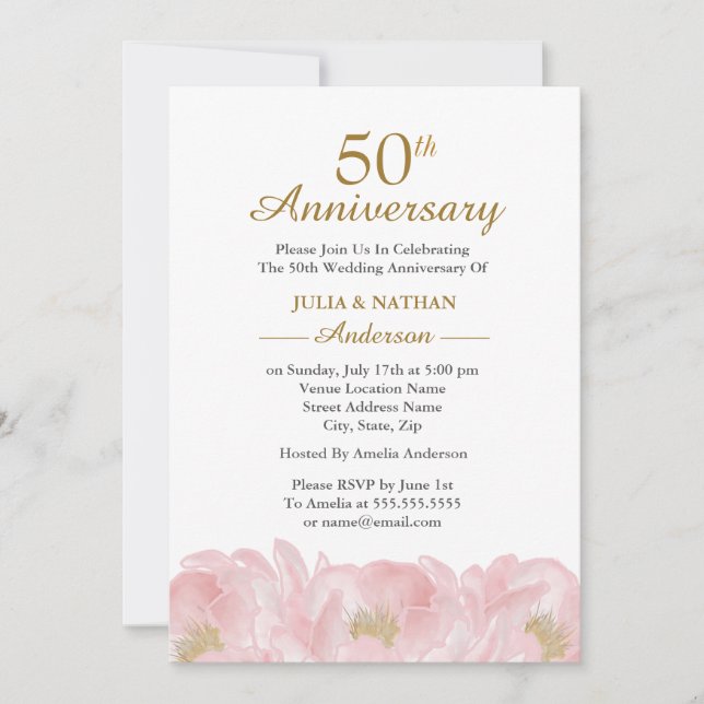 Convite de Casamento/Aniversário de Casamento Eleg (Frente)