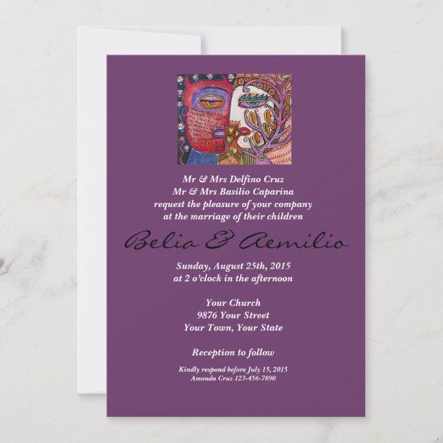Convite de Casamento Anjo & Amantes do Diabo (Frente)
