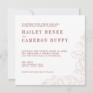Convite de Casamento Anthurium Romântico Moderno