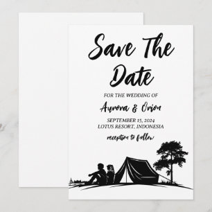 convite de casamento ao ar livre cartões de aviso 