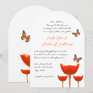 Convite de Casamento Aqua Laranjas Papoulas Borbol