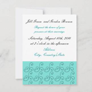 Convite de Casamento Aqua Swirl