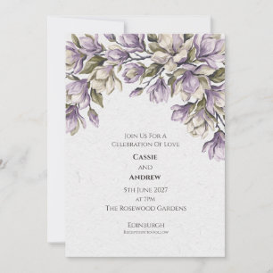 Convite de Casamento Aquarela de Hortênsia Lavanda
