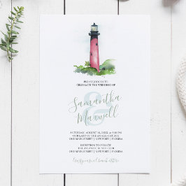 Convite de Casamento Aquarela Farol Costeiro