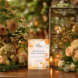 Convite de Casamento Aquarela Laranja Queimada