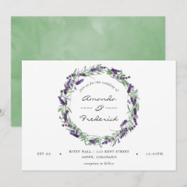 Convite de Casamento Aquarela Lavanda