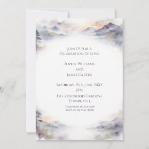 Convite de Casamento Aquarela Nebulosa