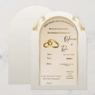 Convite de Casamento Arco de Ouro Luxuoso – Modo E