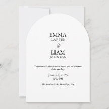Convite de Casamento Arco Mínimo Editável Elegante