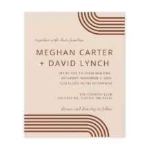 Convite de Casamento Arqueado de Terracota Moderno