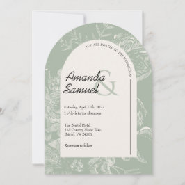 Convite de Casamento Arqueado Desenhado à Mão