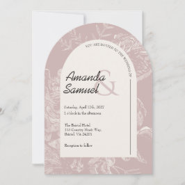 Convite de Casamento Arqueado Desenhado à Mão