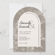 Convite de Casamento Arqueado Desenhado à Mão