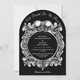 Convite de Casamento Arqueado Monograma de Caveira
