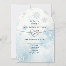 Convite de Casamento Arqueado Winter Wonderland
