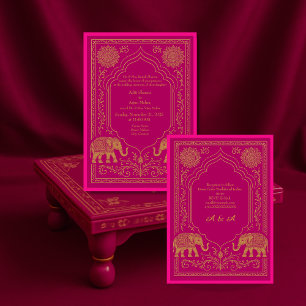 convite de casamento arquitetônico elefante mandal