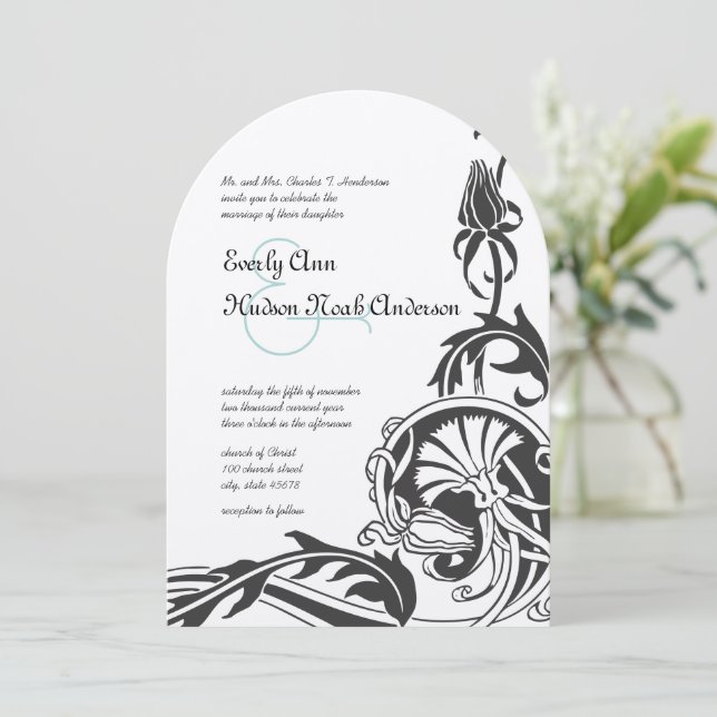 Convite de Casamento Art Déco (Em pé/Frente)