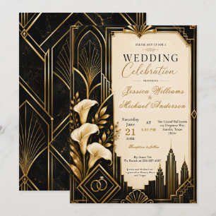 Convite de Casamento Art Déco