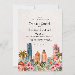 Convite de casamento Art Deco de Miami Beach