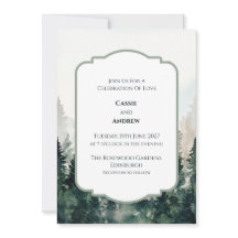 Convite de Casamento Art Déco Floresta Verde Sálvi