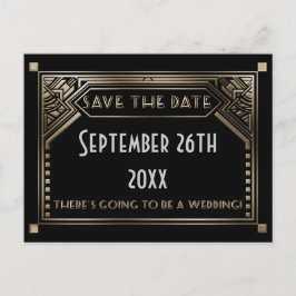 Convite de casamento Art Déco Gatsby com sombreado
