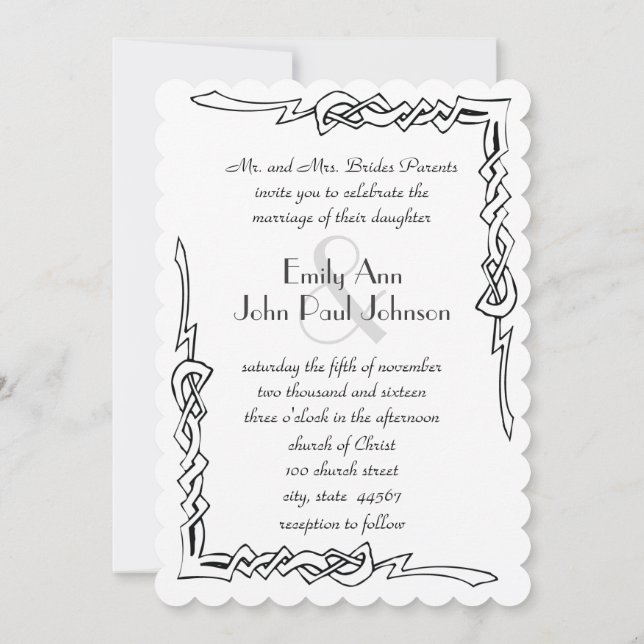 Convite de Casamento Art Déco Monograma (Verso)