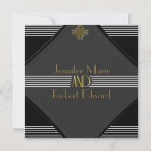 Convite De Casamento Art Deco Posh