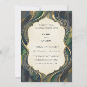 Convite de Casamento Art Nouveau com Mármore Esmer