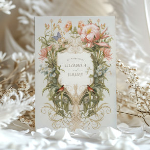 Convite de Casamento Art Nouveau Jardim Botânico