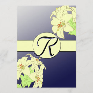 Convite de Casamento Art Nouveau Lillies
