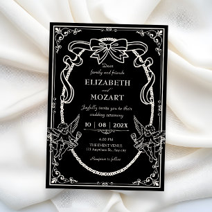 Convite de casamento artístico barroco vintage pre