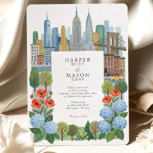 Convite de Casamento Artístico do Horizonte de NYC