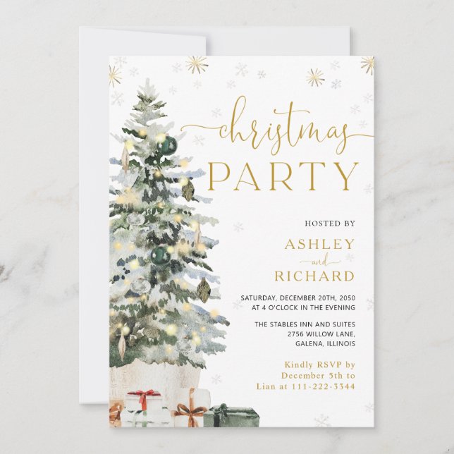 Convite de Casamento Árvore de Natal (Frente)