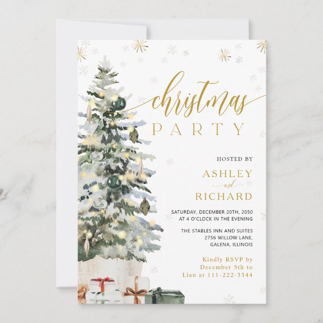 Convite de Casamento Árvore de Natal (Frente)