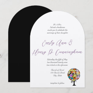 Convite de Casamento Árvore do Amor Flor Caprichos