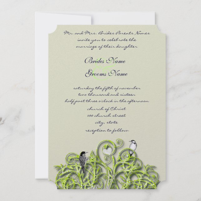 Convite de Casamento Árvore Redemoinho Verde do Am (Verso)