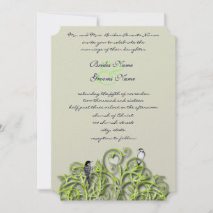 Convite de Casamento Árvore Redemoinho Verde Pássa