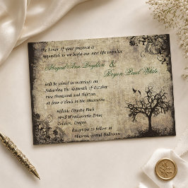 Convite de Casamento Árvore Vintage Nova Vida
