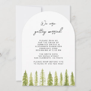 Convite de Casamento Árvores Aquarela