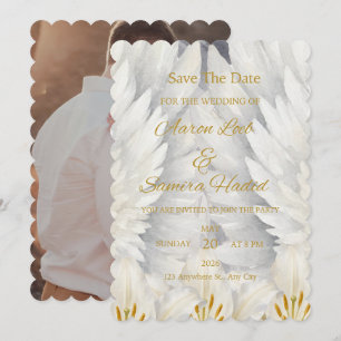 Convite de Casamento Asas de Anjo Elegantes